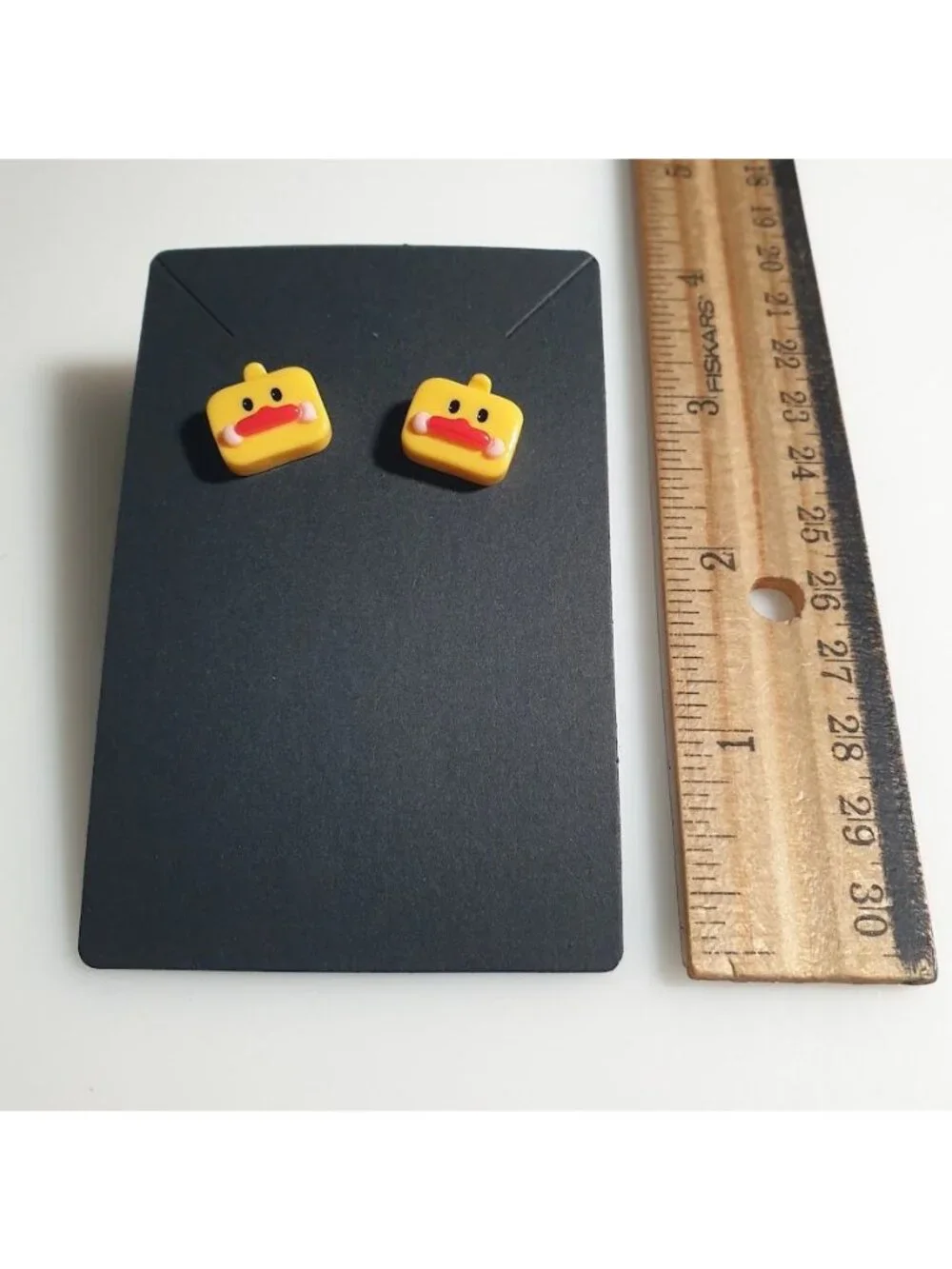 Yellow Cartoon Duck Face Acrylic Stud Earrings Fun Novelty Accessories Girl